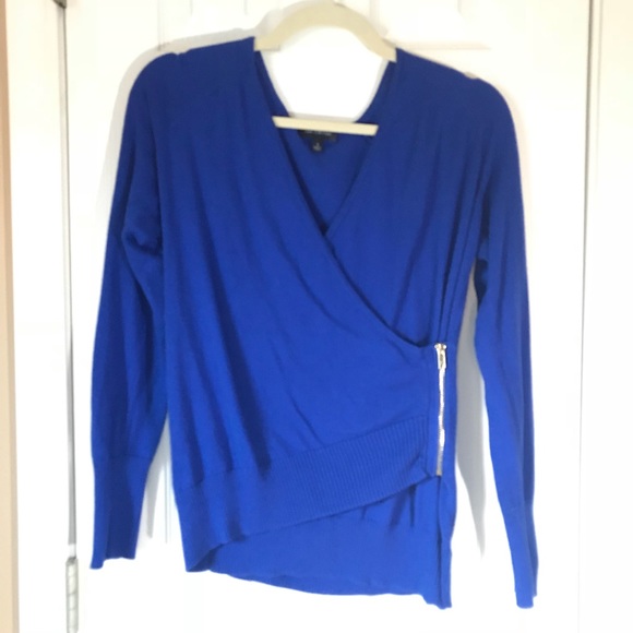 The Limited Cobalt Blue Wrap Style Sweater w/Zipper Size Small - Picture 1 of 4
